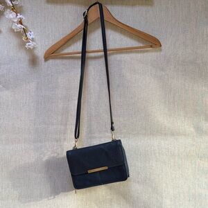 Elegant navy leather Crossbody Bag